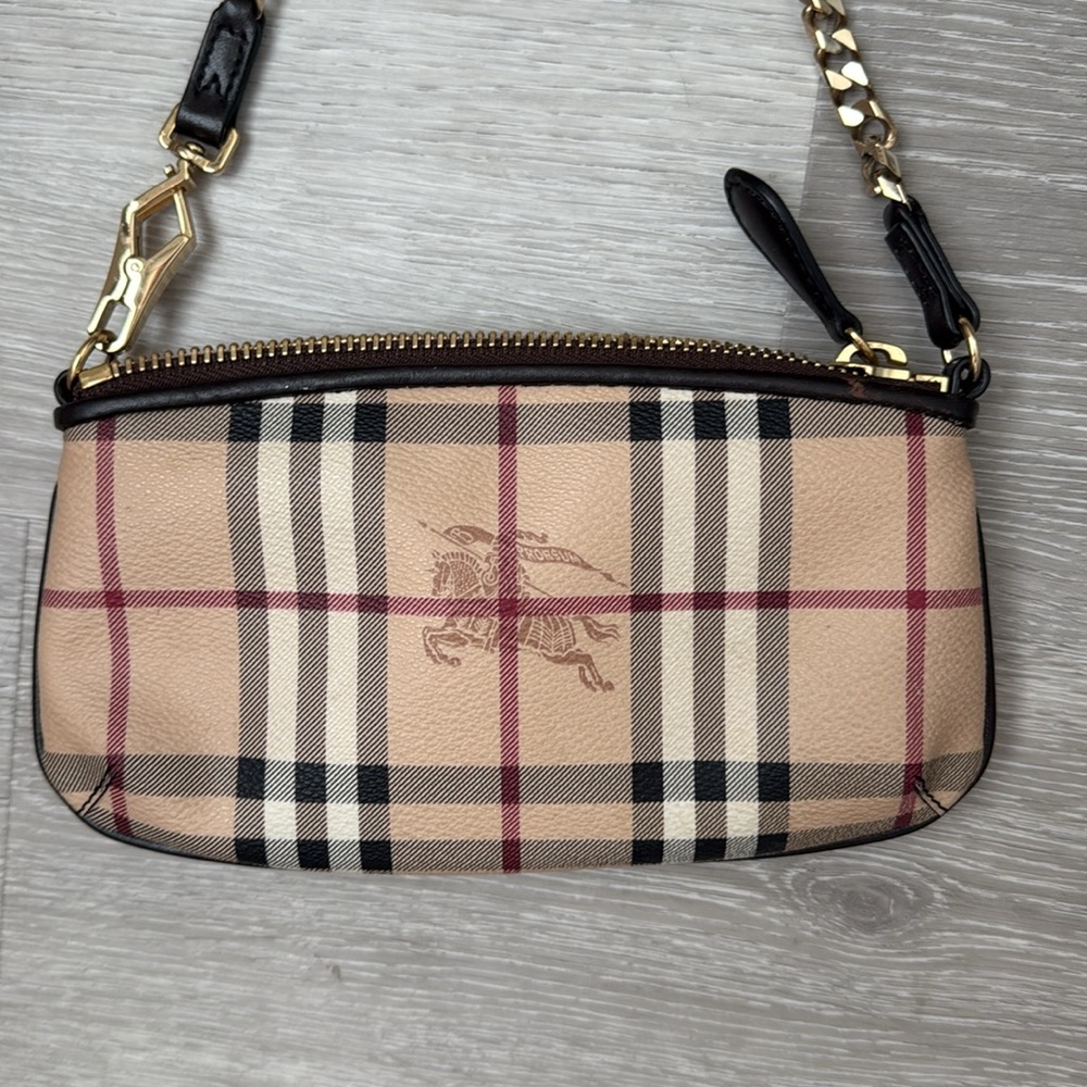 Burberry Haymarket Check Clara Pochette in Chocolate | EUC - Picture 2 of 12